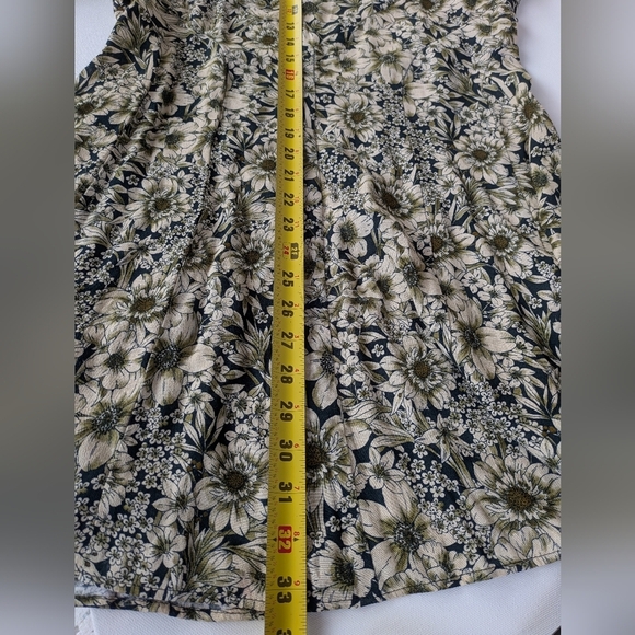 Zara Women's Basic Floral Green Print Mini Dress 3/4 Sleeves Viscose - Picture 7 of 12